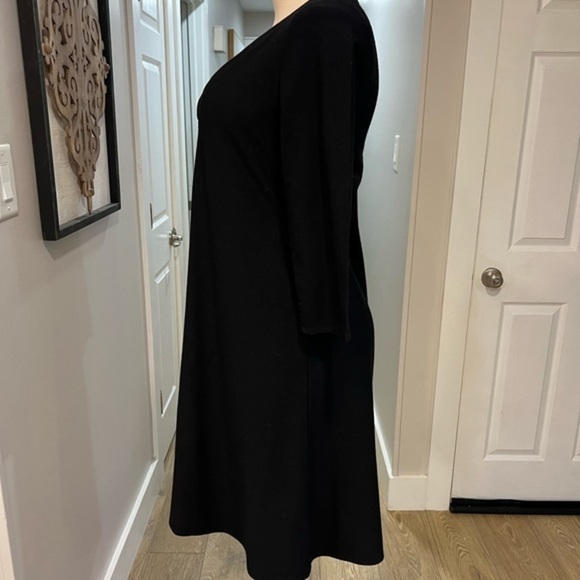 Eileen Fisher Rayon Blend Simple Black Dress - Picture 8 of 12